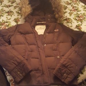 Hollister Brown Hooded Jacket